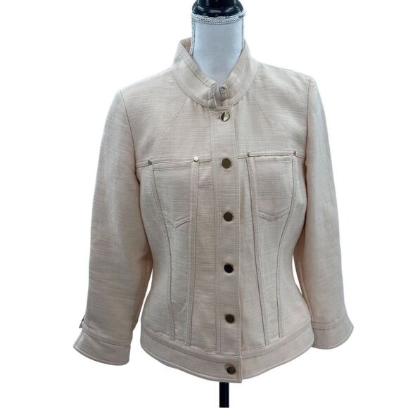Etcetera Textured Cream Fitted Jacket – Size 8 - Picture 6 of 10